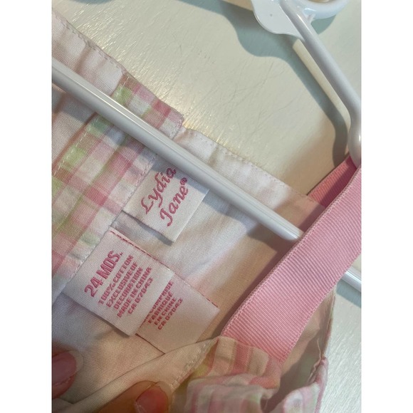 Lydia Jane sleeveless, pink checkered tunic. Size 24mo. - Picture 3 of 4